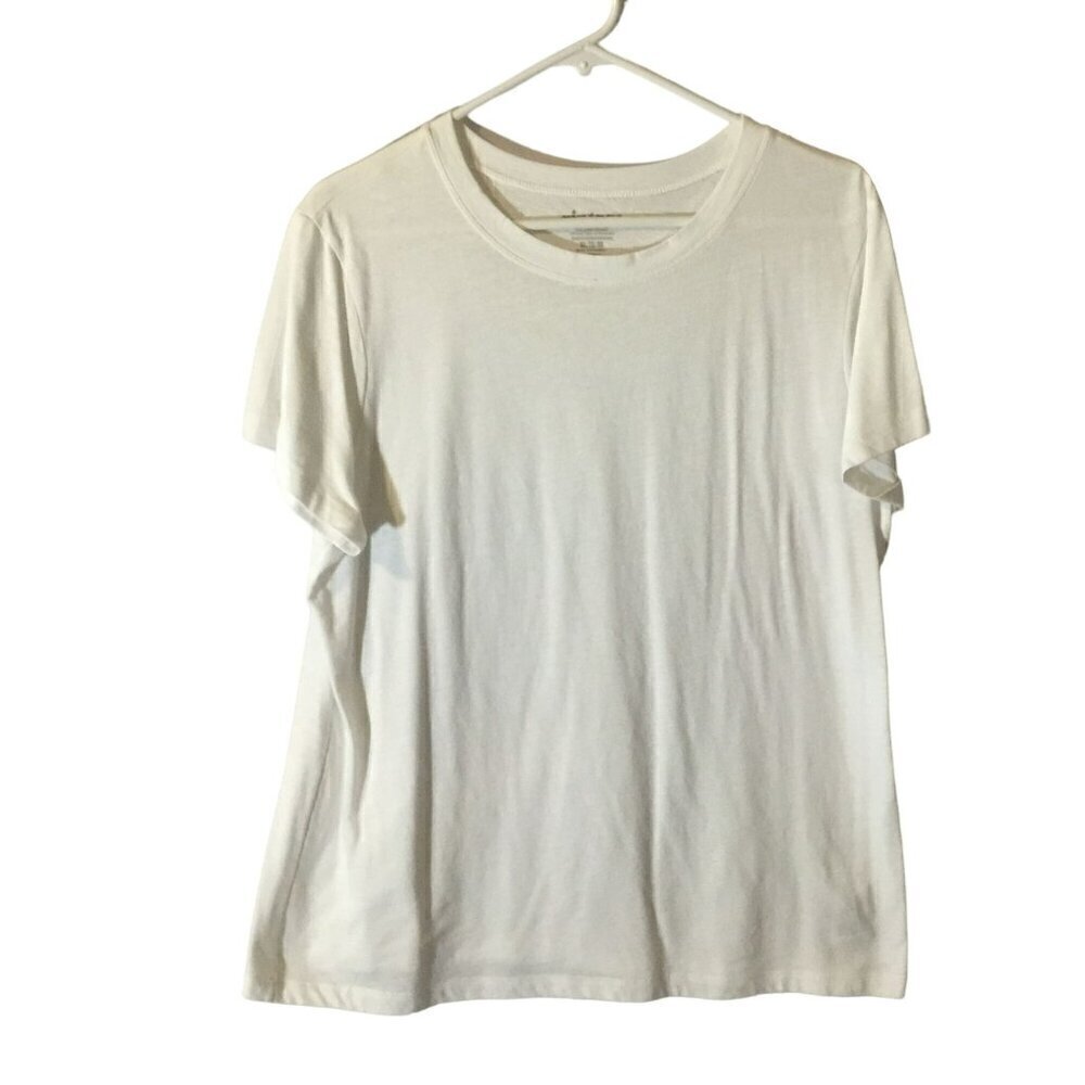 Old Navy Vintage Short Sleeve Tee Crew Neck Pullover White Roomy Women's Size XL